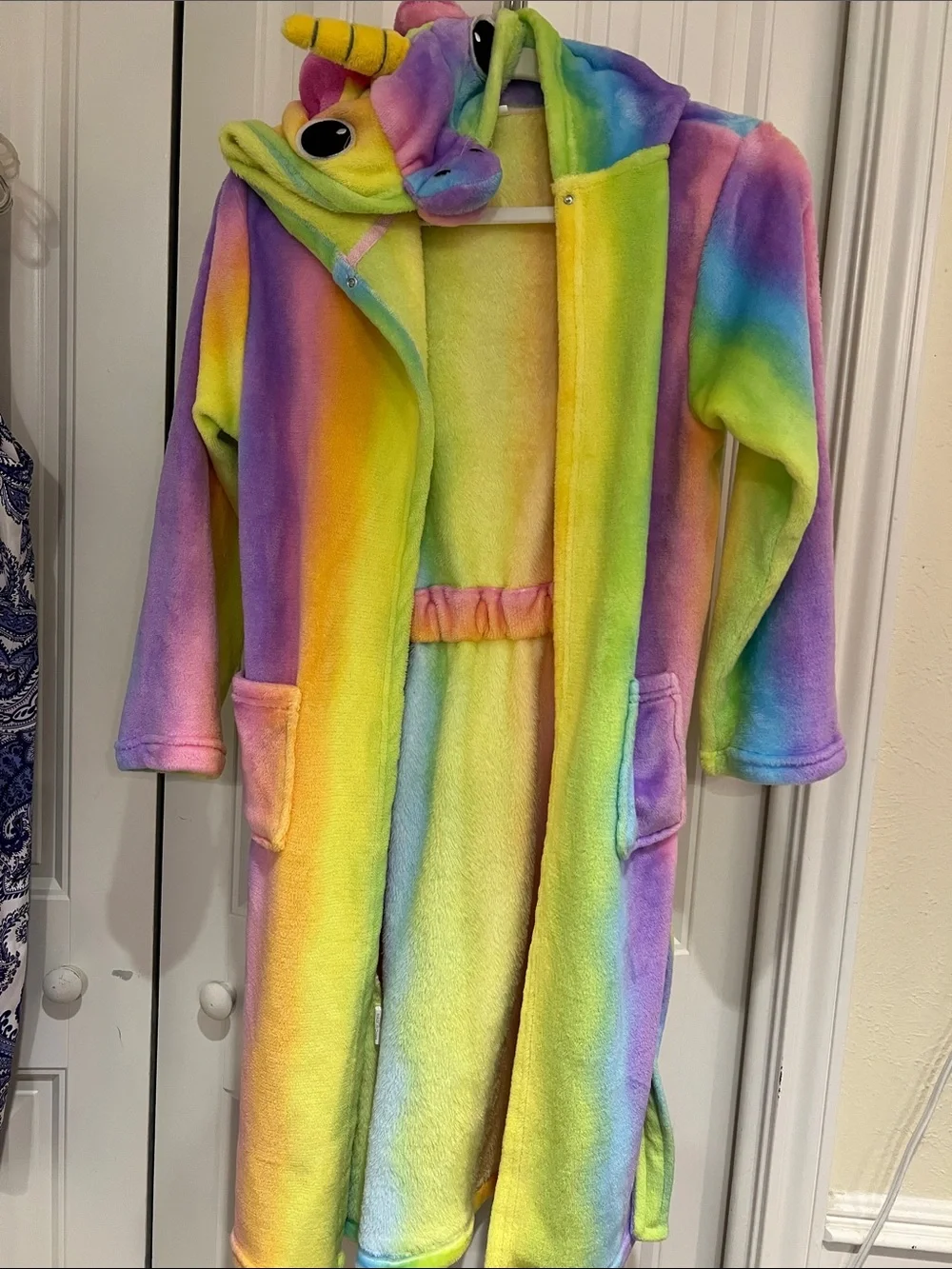 Rainbow Unicorn Hooded Fleece Robe